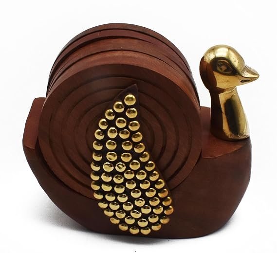 Handmade Wooden Duck Coaster Set – 6pcs for Cups & Mugs