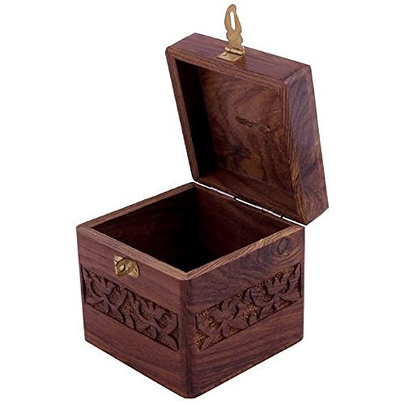 Wooden Handmade Piggy Coin Storage 4 Inch Fully Carved Coin Bank