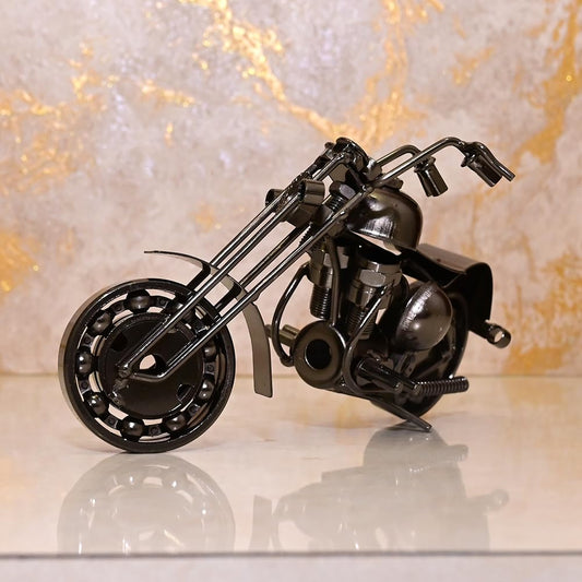 Silver Vintage Metal Bike – Handmade Showpiece for Home & Office