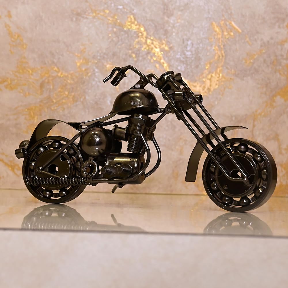 Silver Vintage Metal Bike – Handmade Showpiece for Home & Office
