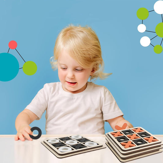 Jigsaw Puzzle Tic Tac Toe Mini Family Board Games Toy Game Zero and Cross
