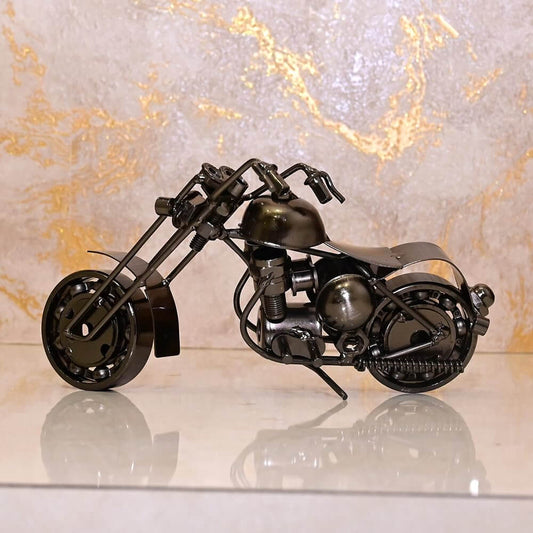 Silver Vintage Metal Bike – Handmade Showpiece for Home & Office
