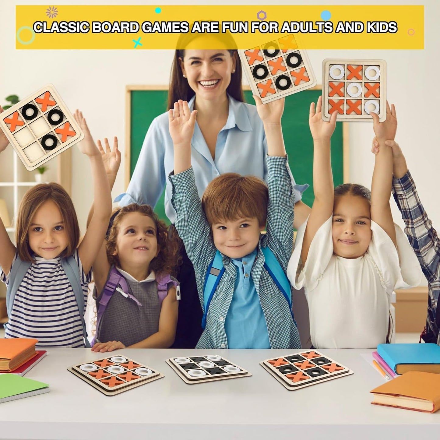 Jigsaw Puzzle Tic Tac Toe Mini Family Board Games Toy Game Zero and Cross