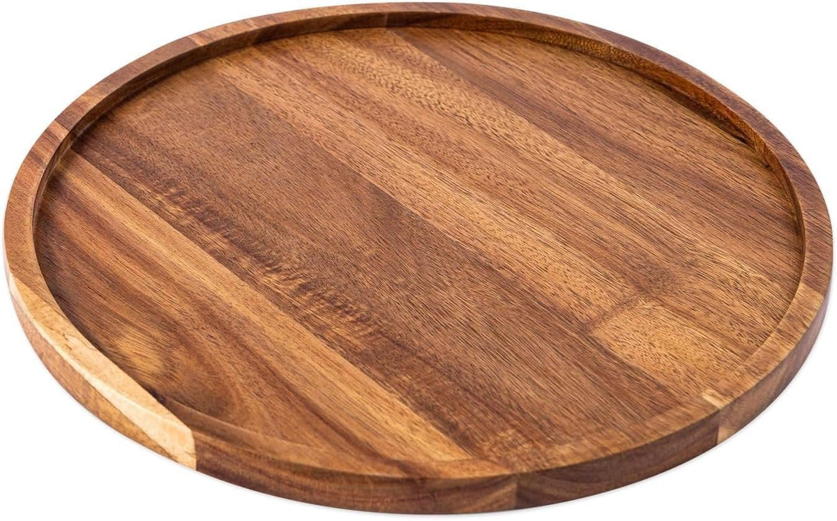 Wooden Rustic Round Serving Tray