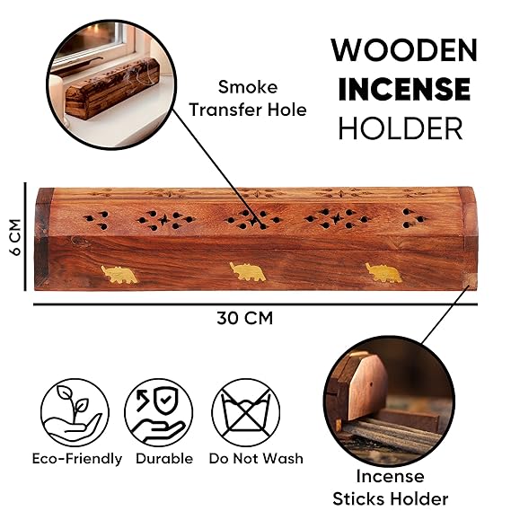 Wood Pyramid Dhoop Stand & 10 Inch Agarbatti Stand Combo
