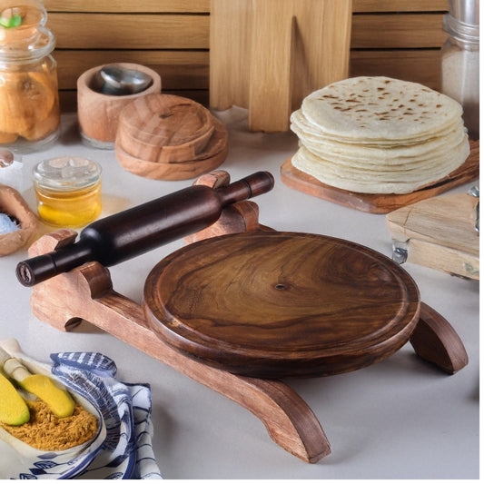 Wooden Chakla Belan with Stand Set